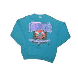 Vintage Logo 7 Charlotte Hornets Hugo the Hornet Basketball Sweatshirt 90s Med